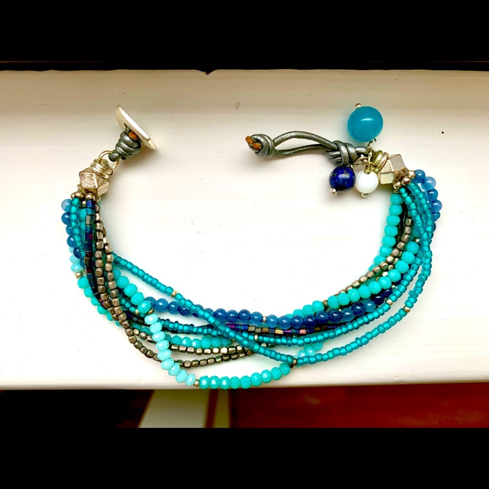 Nakamol beaded bracelet in aqua